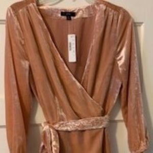 J Crew Peach Velvet Wrap Dress Size 4